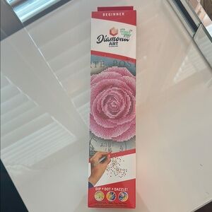Diamond Art Pink Rose Kit NEW